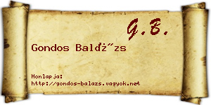 Gondos Balázs névjegykártya